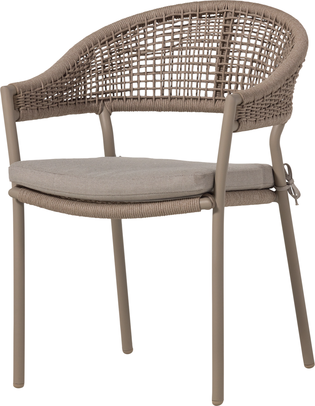 Havestol Woood Collection Sand Aluminium Stel Flettet Polyesterreb Med Hynde Vejrbestandig Stabelbar