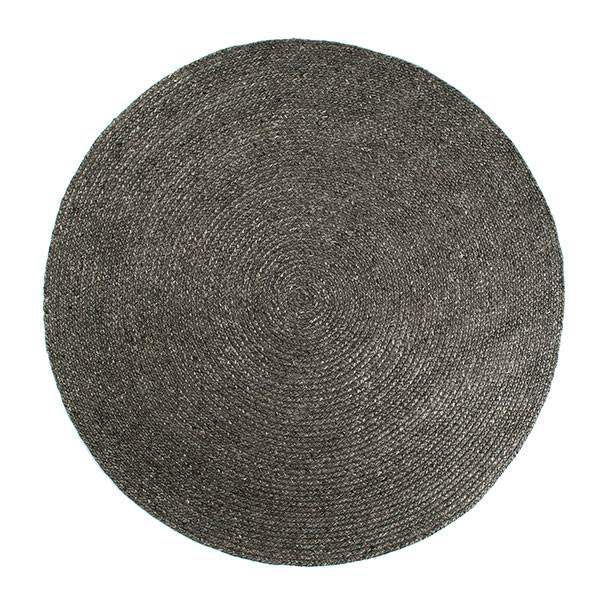 Hc Interior Rugs Stavanger Fladvævet Tæppe Rundt Dark Grey : Erling Christensen Møbler