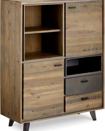 Highboard Med Udtrækslåger Raymond   Hallmark Derby   Akacietræ  Brun H130ã B100ã D40 Cm