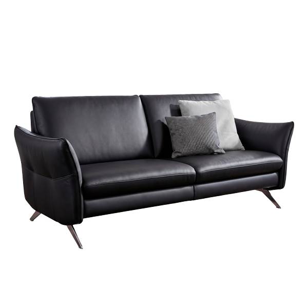 Himolla 6902   Pers  Sofa   Sort Læder Justerbar Ryg Og Skammel  : Erling Christensen Møbler