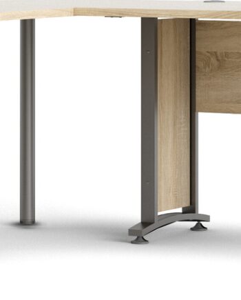 Hjørneskrivebord Vesterholm Prima 200x230 Cm Natur Grå Folielook Sølvgråt Stel