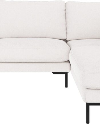 Hjørnesofa Højrevendt Rowico Corwin  Hvid Bobby   Stof  Sorte Metalben  266x226 Cm
