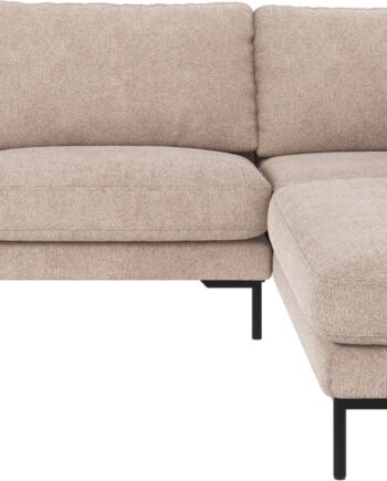 Hjørnesofa Højrevendt Rowico Corwin   Lysebeige Greg-stof Med Sorte Pulverlakerede Metalben
