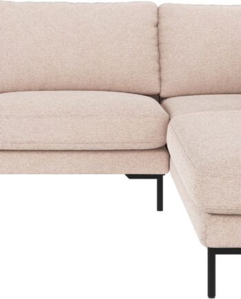 Hjørnesofa Højrevendt Rowico Corwin Skandinavisk Lysebeige Stof Max 01 Med Sorte Metalben Fsc-mix Certificeret