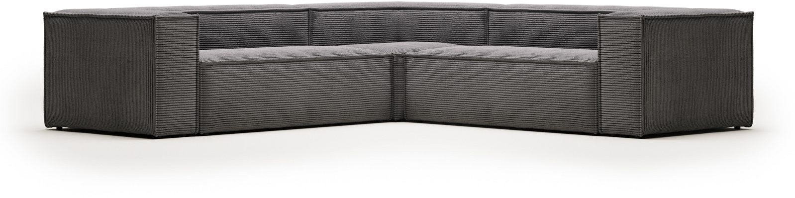 Hjørnesofa Kave Home Blok Fløjl Grå  -formet Sofa 290x290 Cm