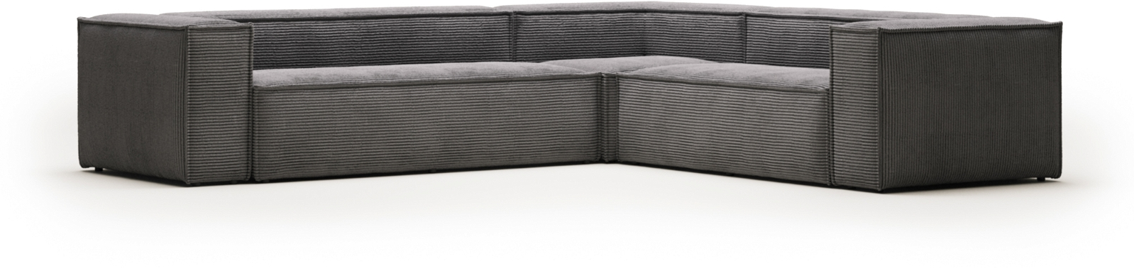 Hjørnesofa Kave Home Blok Fløjlssofa Polstret Grå 320x290 Cm