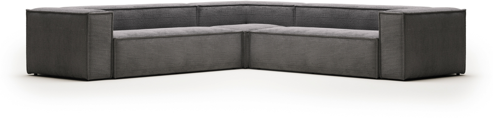 Hjørnesofa Kave Home Blok Grå Fløjl  -personers 320x320 Cm