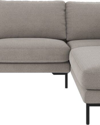 Hjørnesofa Rowico Corwin Højrevendt 266ã 226 Cm Lysgrå Polyesterstof Med Sort Metalstel