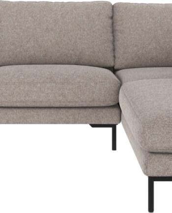 Hjørnesofa Rowico Corwin Højrevendt Grå Sort Bobby   Polyesterstof H83ã B266ã D226 Cm Loungesofa