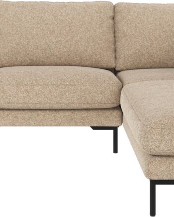 Hjørnesofa Rowico Corwin Højrevendt  -formet Beige Bobby Polyester Med Slanke Pulverlakerede Metalben 226ã 266 Cm