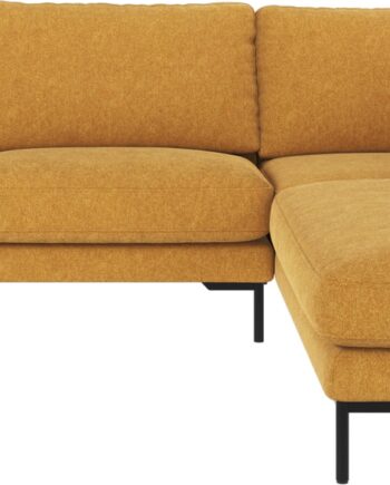 Hjørnesofa Rowico Corwin Højrevendt Loungesofa   Gul Brenda Stof  Sort Metalben  266ã 226ã 83 Cm