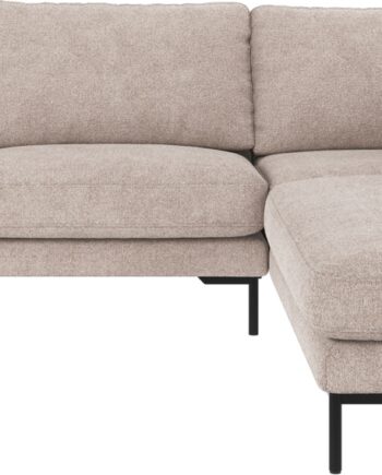 Hjørnesofa Rowico Corwin Højrevendt Lysegrå Sort Greg 17 Stof 83x266x226 Cm