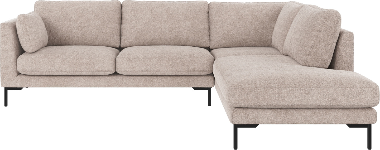 Hjørnesofa Rowico Corwin Højrevendt Lysegrå Sort Greg 17 Stof 83x266x226 Cm