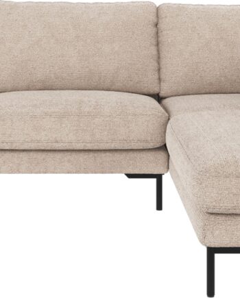 Hjørnesofa   Rowico Corwin Højrevendt Lysgrå Robin Polyesterstof H83ã B266ã D226 Cm Sorte Metalben