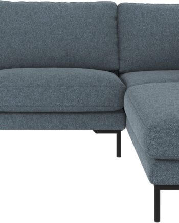 Hjørnesofa Rowico Corwin Højrevendt Mellemblå Bobby Polyester Slidstærk 266x226 Cm Fscâ -mix Træramme