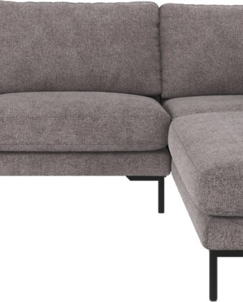 Hjørnesofa Rowico Corwin Højrevendt Skandinavisk Design Grå Polyester Med Sort Metalben 266    226 Cm