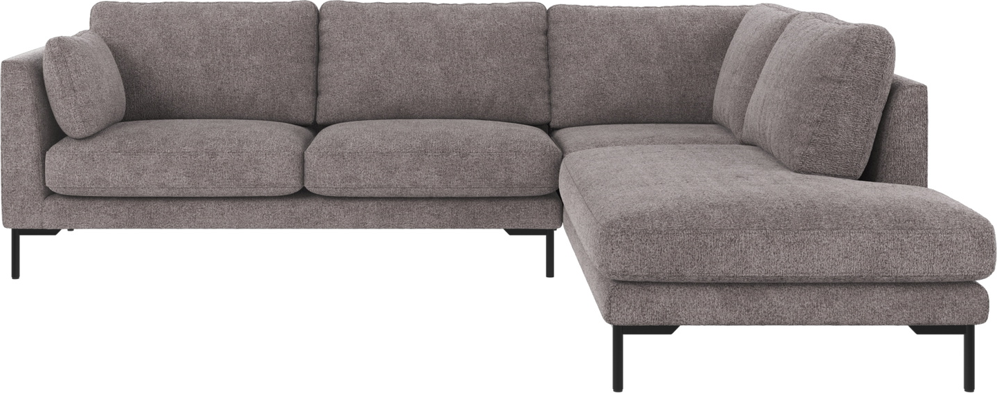Hjørnesofa Rowico Corwin Højrevendt Skandinavisk Design Grå Polyester Med Sort Metalben 266    226 Cm