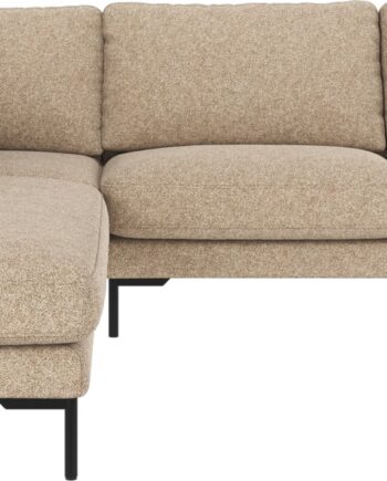 Hjørnesofa Rowico Corwin Venstrevendt Beige Polyester Med Sorte Metalben 266x226 Cm