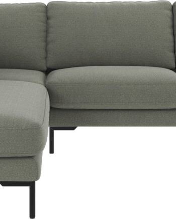 Hjørnesofa Rowico Corwin Venstrevendt Grøn Rita Polyester Med Sorte Metalben B266xd226 Cm
