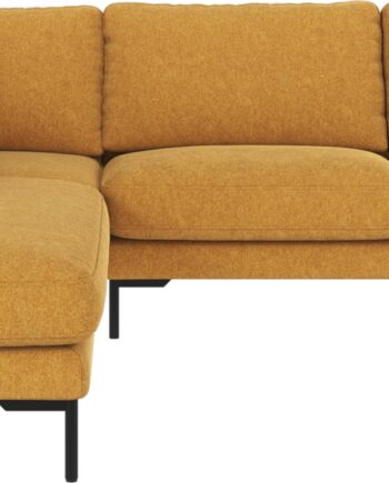 Hjørnesofa Rowico Corwin Venstrevendt   Brenda Gul Polyester Med Sorte Metalben
