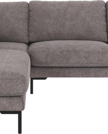 Hjørnesofa Rowico Corwin Venstrevendt   Greg 18 Grå Polyesterstof Med Sorte Metalben 226ã 266 Cm Skandinavisk Design