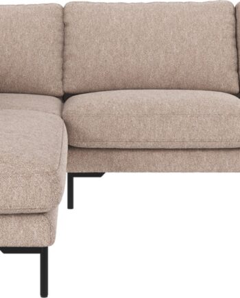 Hjørnesofa Rowico Corwin Venstrevendt   Lysebeige Alice Stof Med Sorte Ben Skandinavisk Design