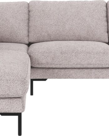 Hjørnesofa Rowico Corwin Venstrevendt   Lysegråt Anna 15 Polyester Med Sorte Metalben H83ã B266ã D226 Cm