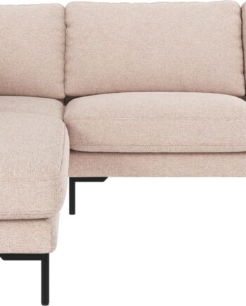 Hjørnesofa Rowico Corwin Venstrevendt Lysebeige Max Stof Sortlakerede Metalben H83ã B266ã D226 Cm