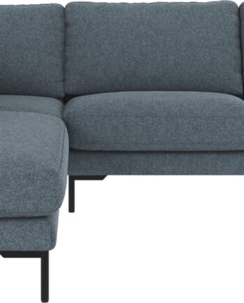 Hjørnesofa Rowico Corwin Venstrevendt Mellemblå Bobby 15 Polyester Fsc-mix Metalben H83xb266xd226 Cm