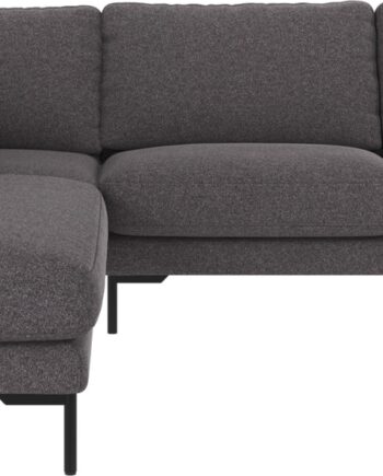 Hjørnesofa Rowico Corwin Venstrevendt Mørkegrå Sort Stof Brenda H83ã B266ã D226 Cm