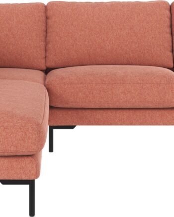Hjørnesofa Rowico Corwin Venstrevendt Rød Med Sort Metalstel B266   D226   H83 Cm