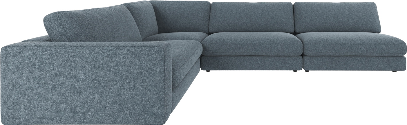 Hjørnesofa Rowico Duncan  -formet Modulsofa   Mellemblå Bobby 15 Med High Resilience-skum  Zigzag-fjedre  Fsc-certificeret Ramme