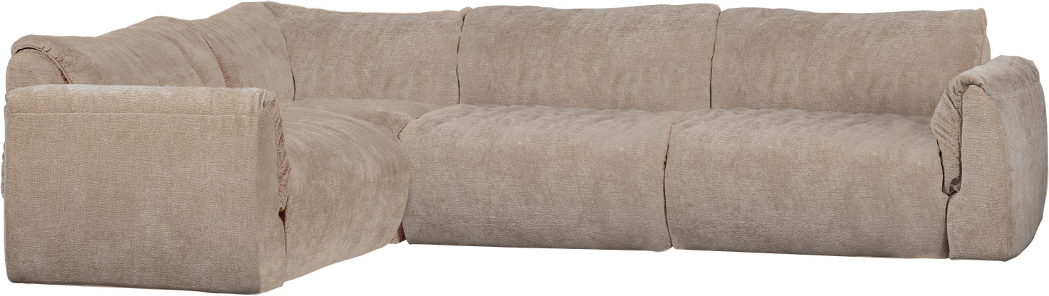 Hjørnesofa Venstre Woood Baggy 301x210 Cm Sand Drew 3d Chenille Modulsofa Med Dunfornemmelse