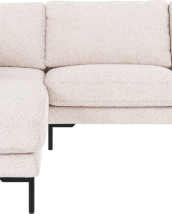 Hjørnesofa Venstrevendt Rowico Corwin   Hvidt Anna-stof Med Sorte Metalben 83ã 266ã 226 Cm