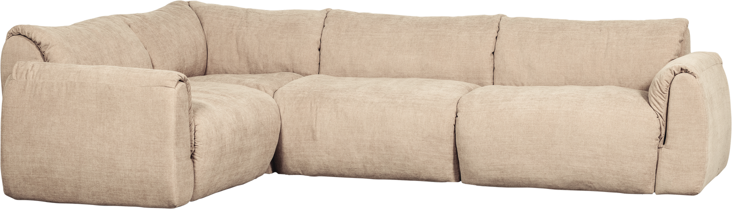 Hjørnesofa Venstrevendt Woood Baggy Sand Vævet Chenille  Dun-toplag  301x210 Cm  100  Genanv  Polyester