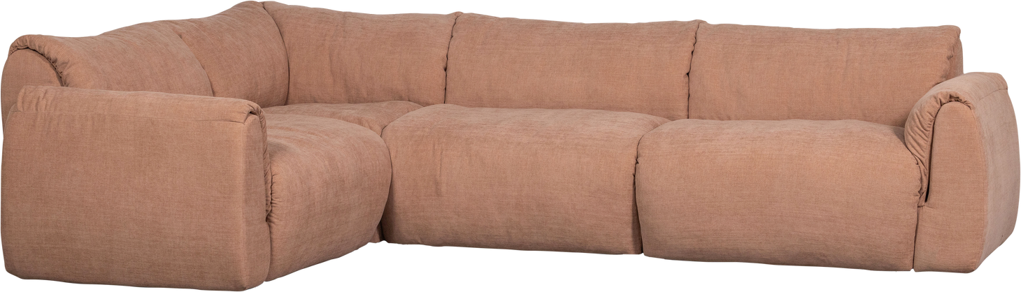 Hjørnesofa Venstrevendt Woood Baggy 301x210 Cm Chenille Old Pink 100  Genanvendt Polyester