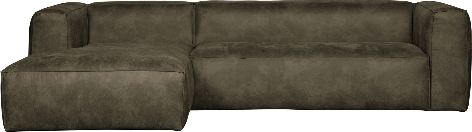 Hjørnesofa Venstrevendt Woood Bean Grøn Læderlook 305ã 175 Cm