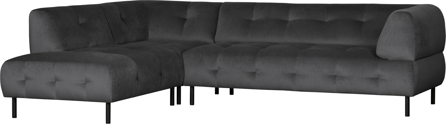 Hjørnesofa Venstrevendt Woood Exclusive Lloyd Mørkegrå Loma Vasket Fløjl H77x205x267 Cm