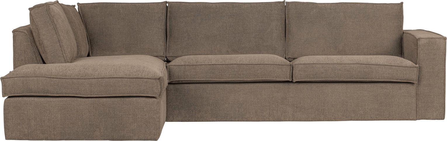 Hjørnesofa Venstrevendt Woood Freddie Beige Bouclé 283ã 197ã 90 Cm Slidstærkt Stof