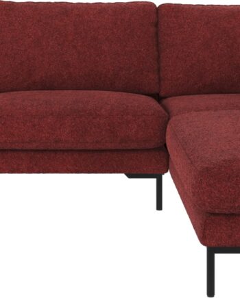 Højrevendt Hjørnesofa Rowico Corwin Anna   Rød Polyester Med Sorte Metalben 83ã 266ã 226 Cm