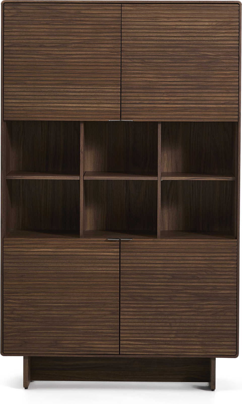 Højskab Kave Home Norlen Mørkebrun Valnødsfinér Døre Justerbare Hylder Soft-close H163xb100xd40 Cm
