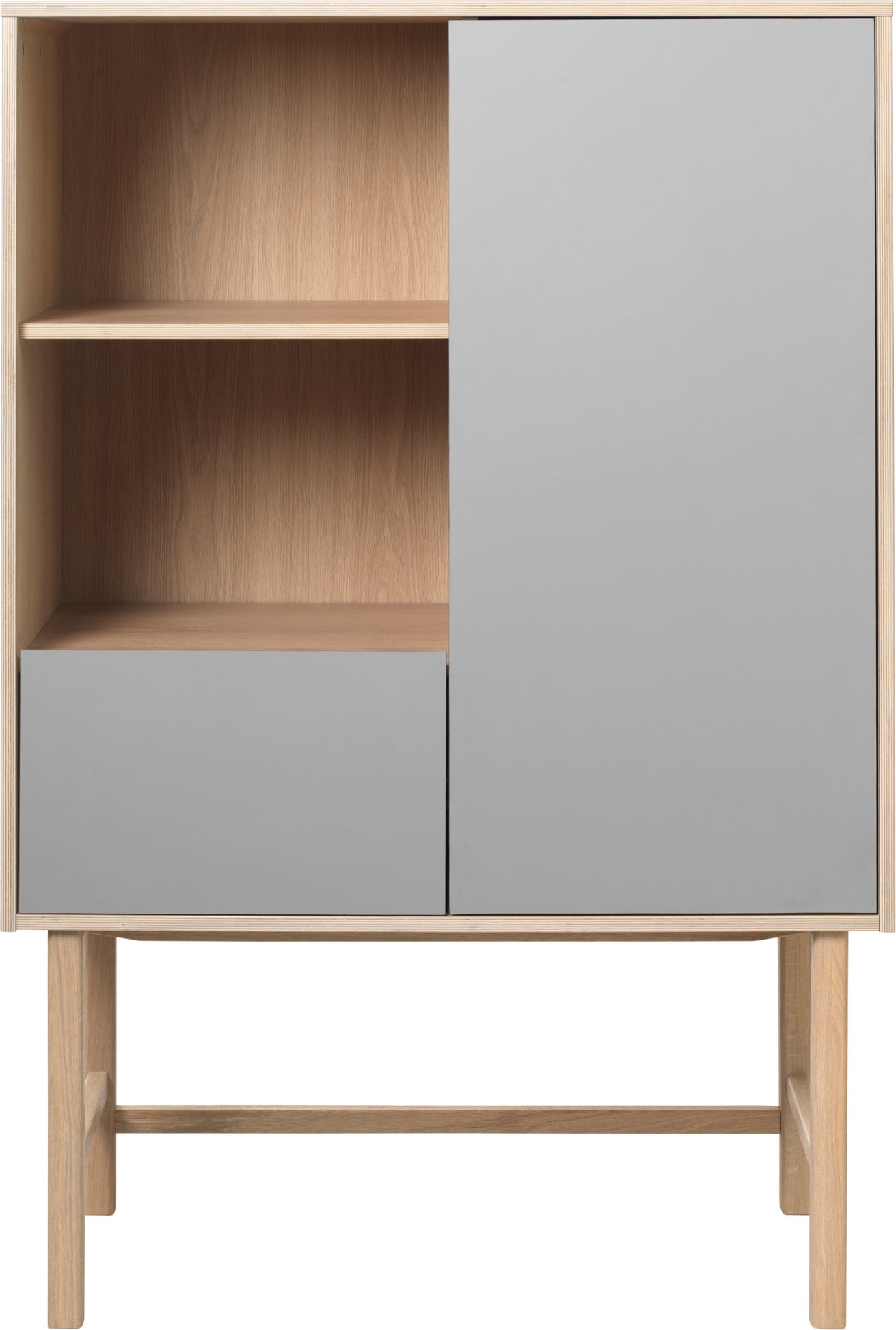 Højskab Nordique Design Bilbao Egetræ Grå Hpl Nordisk Minimalisme H150 B45 Cm