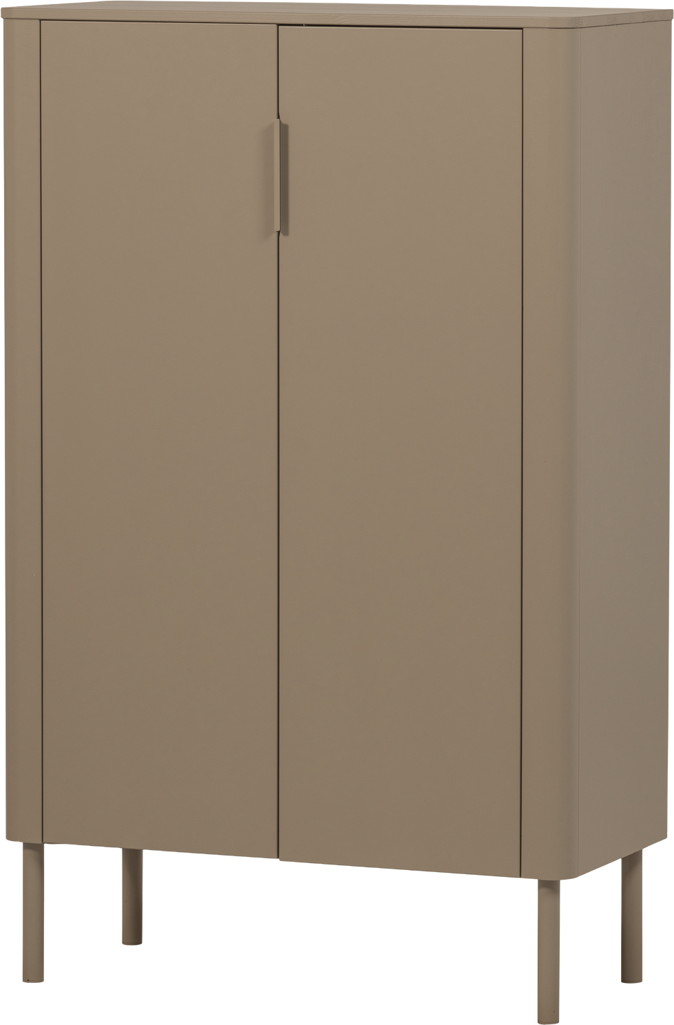Højskab Woood Gunnar  Massivt Fyrretræ  Mat Mud-grå    Låger   Hylder  Fsc Mix  H135xb85xd39 Cm