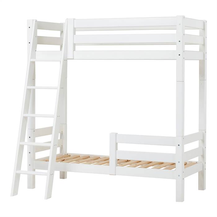 Hoppekids Eco Luxury Høj Køjeseng Med Skrå Stige Og Sengehest 70   160 Cm  : Erling Christensen Møbler