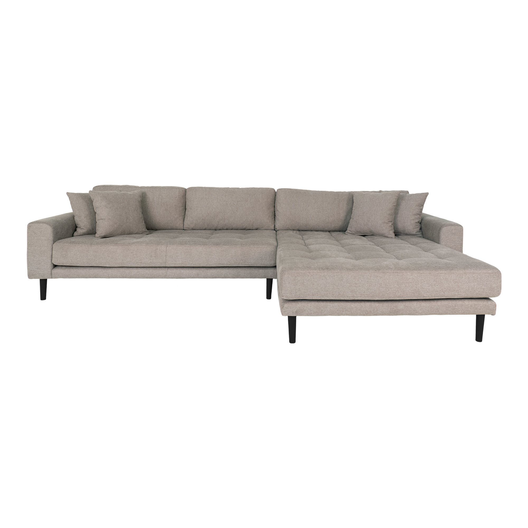 House Nordic Lido Loungesofa  Højre Chaiselong       Puder Stone Polyester Og Sort Træ