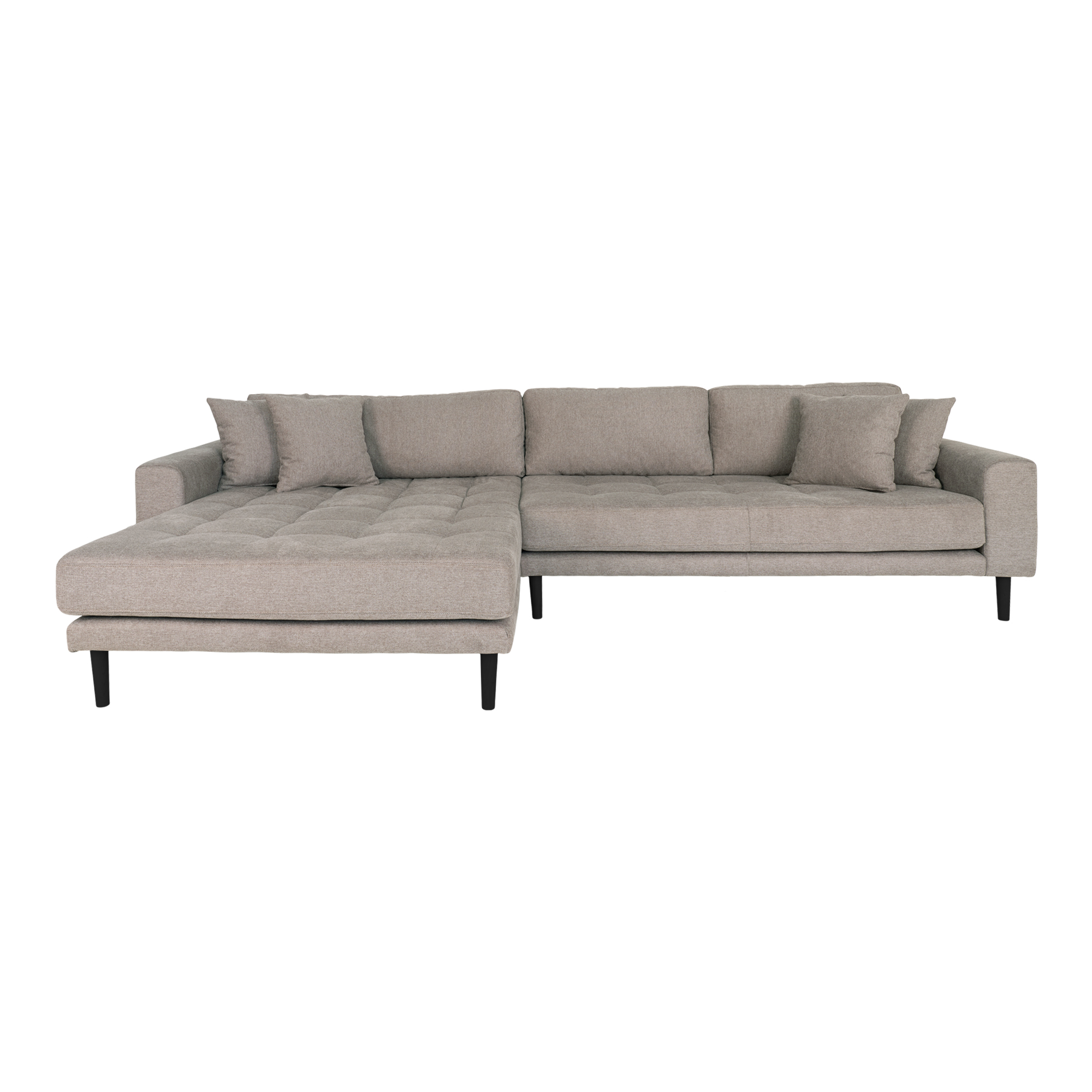 House Nordic Lido Loungesofa  Venstre Chaiselong       Puder Stone Polyester Og Sort Træ