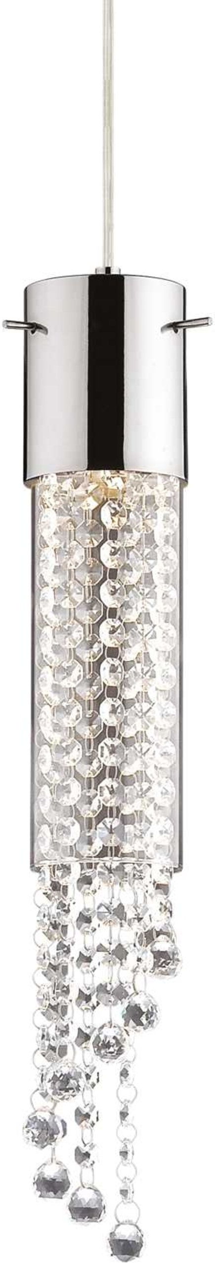 Ideal Lux Gocce Pendel Loftslampe Krom Med Pyrex Glas ø90 Mm Justerbar H57-266 Cm Gu10 5w Ip20