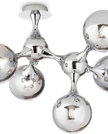 Ideal Lux Nodi  -armet Loftlampe   Krom Med Glasbolde H55xb50xl55 Cm