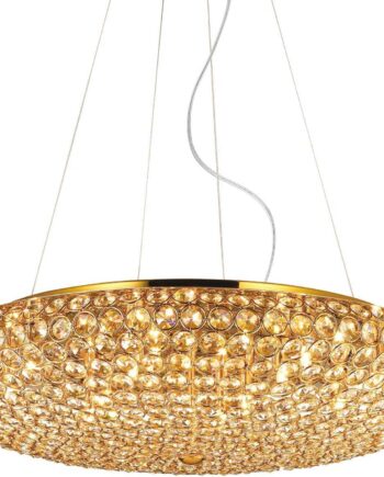 Ideal Lux Pendellampe King ø65 Cm Justerbar Højde 40-120 Cm Guld Metal Glas