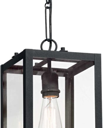 Indendørs Pendel Lampe Ideal Lux Igor Matsort Metal Og Glas Med Justerbar Højde